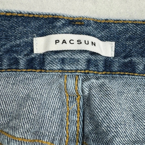 Pacsun Button Fly Straight Leg Jeans Womens Size 27 Medium Blue High Rise - Picture 5 of 13